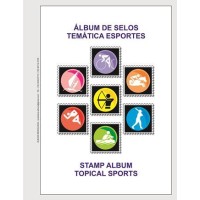 ESPORTES - ÁLBUM COM 100 FOLHAS DECORADAS E ESTOJO PROTETOR 