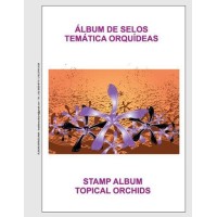 ORQUÍDEAS / FLORES - ÁLBUM COM 100 FOLHAS DECORADAS E ESTOJO PROTETOR 