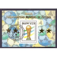 BL-098 - CARIMBO CBC - BRASIL TETRA CAMPEÃO  MUNDIAL DE FUTEBOL - 1994 - RHM R$ 50,00 (10,00 UFs X R$ 5,00)