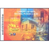 BL-176 - 2013 - CORREIOS 350 ANOS: HISTÓRIA, PESSOAS E AÇÃO - MINT - RHM UFs 18,00