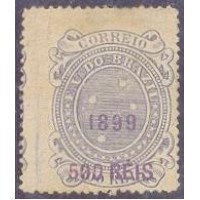 R-132Aa - 1899 - TIPO CRUZEIRO DO SUL COM NOVOS VALORES EM SOBRECARCA - DENTEAÇÃO 13 - NOVO - GOMADO - CHARNEIRA - PONTOS DE OXIDAÇÃO -  RHM R$ 850,00 (170 UFS X R$ 5,00)