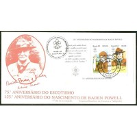 FDC-261 - 1982 -  75º ANIVERSÁRIO DO ESCOTISMO-BLOCO - B-053 - CARIMBO CBC + 1º DIA BRASÍLIA/DF - RHM R$ 90,00 (18 UFs X R$ 5,00)