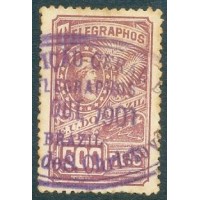T-13 - TELÉGRAFO - ALEGORIA DA REPUBLICA - 1899 - MUITO BONITO - CARIMBADO - SEM GOMA - CHARNEIRA - RHM R$ 3.250,00 (650 UFS X R$ 5,00)