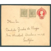 EN-62 - 1906/08-1910 - CABEÇA DE LIBERDADE - NOVO DESENHO - 100 RÉIS - TIPO II - COM 2 SELOS REGULARES - CARIMBO CAMPO LARGO/PARANÁ EM 22 DE JULHO DE 1921 PARA CURITIBA COM CARIMBO DE CONTROLE/CHEGADA NO VERSO