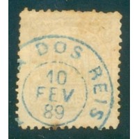 I-65 - 1888 -  TIPO CIFRA - 100 RÉIS, LILÁS CINZA PÁLIDO -  CARIMBO ANGRA DOS REIS EM 10 DE FEVEREIRO DE 1989