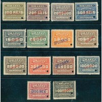 D-01/14SPM - CIFRAS HORIZONTAL - SÉRIE COMPLETA COM SOBRECARGA "SPECIMEN" VERMELHA - NOVOS GOMADOS (PERFEITOS) - RHM R$ 1.575,00 (315 UFs X 5,00)