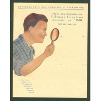 F-A-07B - 1948 - 1ª SEMANA FILATÉLICA JUVENIL (RJ) - SEM CARIMBO E SEM SELO - RHM R$ 2.250,00 (450 UFs X 5,00)