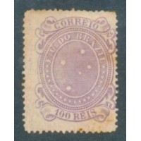 R-072 - 1890 - CRUZEIRO 100 RÉIS - PICOTES IRREGULARES - NOVO - LINDA COR - PEQUENO CORTE MARGEM SUPERIOR - RHM 2.700 UFS