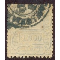 I-69 - 1888 - USADO - PÃO DE AÇÚCAR - 1000 RÉIS - AZUL ULTRAMAR CLARO - CARIMBADO 