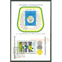 C-0658 - FUTEBOL - 1970 - MILÉSIMO GOL DE PELÉ - FOLHINHA COMEMORATIVA 2º ANIVERSÁRIO COM BLOCO 