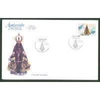 FDC-742 - 2017 - APARECIDA 300 ANOS DE FÉ E DEVOÇÃO - SELO C-3706 - CARIMBO CBC - RHM R$ 15,00 (3,00 UFs X 5,00)