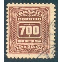 X-36 - 1906 - CIFRAS "ABN" NOVOS DESENHOS - 700 RÉIS - CASTANHO - CARIMBADO - SEM GOMA - RHM R$ 450,00 (90 UFs X R$ 5,00)