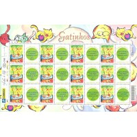 C-2560 - 2004 - SP-08 - MINT - FOLHA PERSONALIZADA - GATINHOS - VINHETA VENHA CONHECER O MUNDO MARAVILHOSO DO SELO- RHM 240 UFS