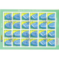 C-2581/2583 - MINT - 2004 - FOLHA COMPLETA COM 24 SELOS - INVENÇÕES BRASILEIRAS - CARIMBO CBC
