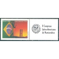 C-2584 (SP-10) - MINT- SELO - BRASÍLIA - VINHETA II CONGRESSO LATINO-AMERICANO DE NUMISMÁTICA - BRASIL 2004 - RHM 20 UFS