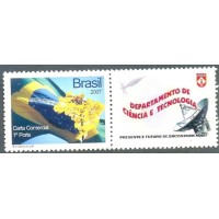 C-2677 (SP-14) - MINT - SELO - 2007 - BANDEIRA E IPÊ - HORIZONTAL - CIÊNCIA E TECONOLOGIA