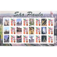 C-2885/2896 - 2009 - MINT - FOLHA PERSONALIZADA - SÃO PAULO VERTICAL - VINHETA MAPA E SÍMBOLOS DA CIDADE