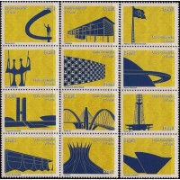 C-2962/2973 - 2010 - MINT - SÉRIE COM 12 SELOS - BRASILIA - SONHO E REALIDADE - RHM 360 UFS - DESPERSONALIZADO