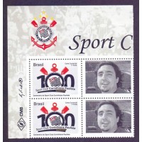 C-3029 - 2010 - MINT - QUADRA - CORINTHIANS - HORIZONTAL - SELO - VINHETA TORCEDOR