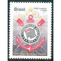 C-3030 - 2010 - MINT - SELO - CORINTHIANS - ESCUDO - VERTICAL - DESPERSONALIZADO