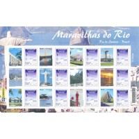 C-3038/3049 - 2010 - MINT - FOLHA PERSONALIZADA - MARAVILHAS RJ - RHM 360 UFS - VINHETA 10º EXFILRIO
