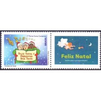 C-3063 - 2010 - MINT - SELO - FELIZ NATAL E PRÓSPERO ANO NOVO - CORAL - VINHETA FELIZ NATAL + ANJINHO