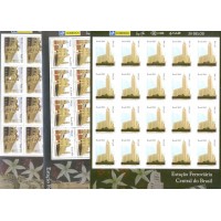 C-3085/3087 - MINT (PERFEITAS) - 2011 - ESTAÇÕES: 3 FOLHAS 20 SELOS - CONTÉM A RARA FOLHA  CENTRAL DO BRASIL (ADESIVA) - RHM 360 UFS