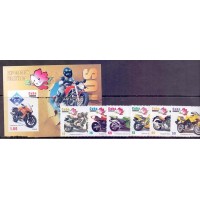 CUBA - TRANSPORTE - SELOS + BLOCO MOTOCICLETAS  