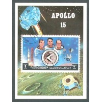 AJMAN - ASTROLOGIA - APOLO 15 -  BLOCO 