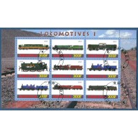 RWANDA - 2010 - TRENS - BLOCO COM 9 SELOS 