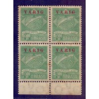 V-02 - QUADRA - NOVA - GOMADA - CHARNEIRA - PONTOS DE OXIDAÇÃO - 1927 - VARIG - 1.300 RÉIS - RHM R$ 480,00 (96 UFs X R$ 5,00)