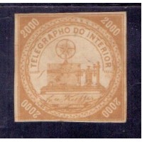 T-11L - FILIGRANA LACROIX FRÉRES (VARIEDADE) - NOVO - 2.000 RÉIS - BISTRE - PEQUENO ADELGAÇAMENTO - CERTIFICADO JLF FILATELIA - RHM 6.000 UFS