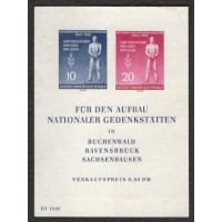 ALEMANHA DDR - 1955 - BLOCO 05 - 10º ANIVERSÁRIO DA LIBERTAÇÃO DOS CAMPOS DOS DEPORTADOS