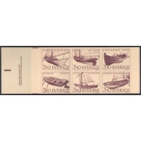 SUÍÇA - 1988 - CADERNETA COM 6 VALORES - 1449 - TRANSPORTES - BARCOS - 9 EUROS