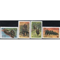 SERRA LEOA - 1983 - 586/589 - FAUNA - MACACOS