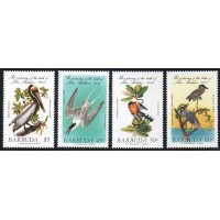 BARBUDA - 1985 - 741/744 - FAUNA - AVES E PÁSSAROS 