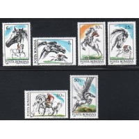 ROMÊNIA - 1992 - 3997/4002 - SÉRIE COM 6 SELOS - FAUNA - CAVALOS