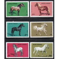ROMÊNIA - 1984 - 3528/3533 - SÉRIE COM 6 SELOS - FAUNA - CAVALOS
