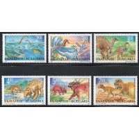 BULGÁRIA - 1994 - 3563/3568 - SÉRIE COM 6 SELOS - FAUNA - ANIMAIS PRÉ-HISTÓRICOS - DINOSSAUROS