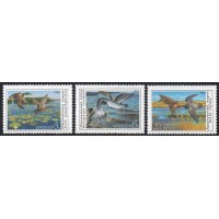 RÚSSIA - 1990 - 5761/5763 - SÉRIE COM 6 SELOS - FAUNA - AVES - PATOS SILVESTRES - 1,5 EUROS