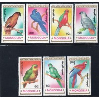 MONGÓLIA - 1990 - 1780/1786 - SÉRIE COM 7 SELOS - FAUNA - AVES - ARARAS