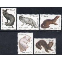 RÚSSIA - 1980 - 4706/4710 - SÉRIE COM 5 SELOS - FAUNA - ROEDORES