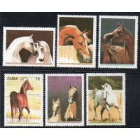 CUBA - 1995 - 3455/3460 - SÉRIE COM 6 SELOS - FAUNA - CAVALOS