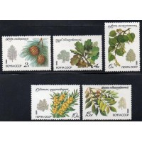 RÚSSIA - 1980 - 4742/4746 - SÉRIE COM 5 SELOS - FLORA EM GERAL - FLORES E FRUTOS