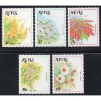 NÉVIS - 1988 - 500/504 - SÉRIE COM 5 SELOS - FLORA - FLORES E FRUTOS