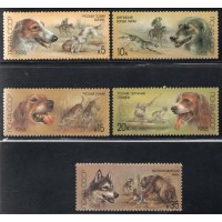 RÚSSIA - 1988 - 5511/5515 - SÉRIE COM 5 SELOS - FAUNA - CACHORROS