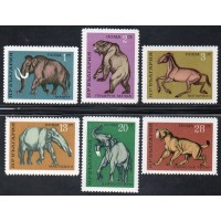 BULGÁRIA - 1971 - 1860/1865 - SÉRIE COM 6 SELOS - FAUNA - ANIMAIS PRÉ-HISTÓRICOS - DINOSSAUROS