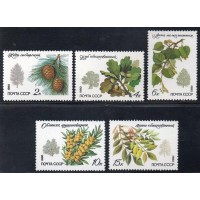 RÚSSIA - 1980 - 4742/4742 - SÉRIE COM 5 SELOS - FRUTOS DIVERSOS - 1,5 EUROS