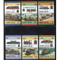 ST. LÚCIA - 1984 - 656/657 - SÉRIE COM 12 SELOS - TRANSPORTES - TRENS