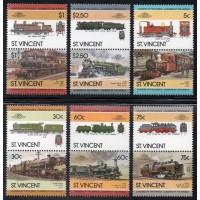 ST. VINCENT - 1985 - 846/857 - SÉRIE COM 12 SELOS - TRANSPORTES - TRENS